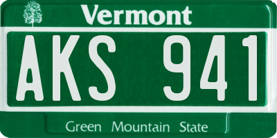 VT license plate AKS941