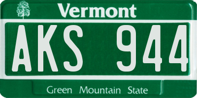 VT license plate AKS944