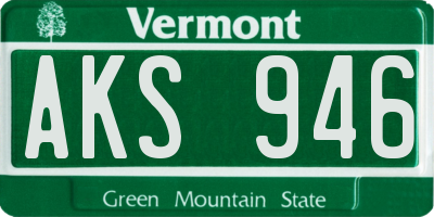 VT license plate AKS946