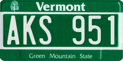 VT license plate AKS951