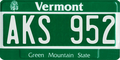 VT license plate AKS952