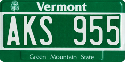 VT license plate AKS955