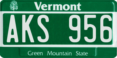 VT license plate AKS956