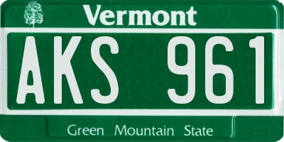 VT license plate AKS961