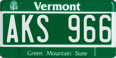 VT license plate AKS966