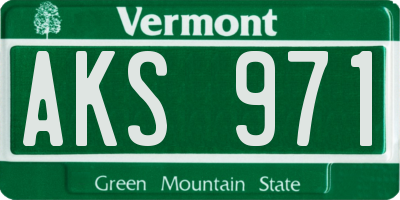 VT license plate AKS971
