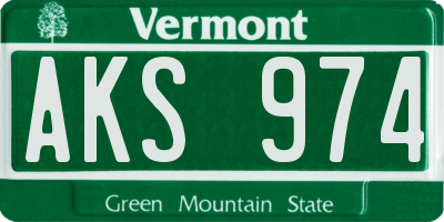 VT license plate AKS974