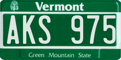 VT license plate AKS975