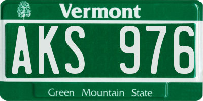 VT license plate AKS976
