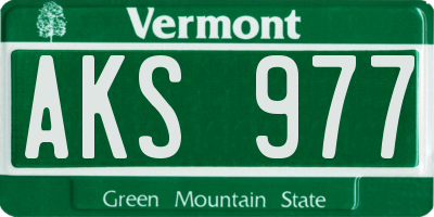 VT license plate AKS977