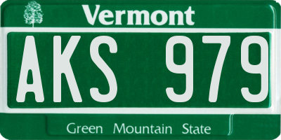VT license plate AKS979
