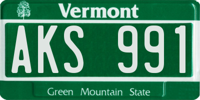 VT license plate AKS991