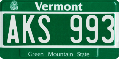 VT license plate AKS993
