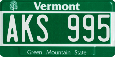 VT license plate AKS995
