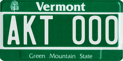 VT license plate AKT000