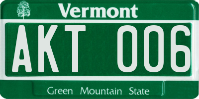 VT license plate AKT006