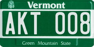 VT license plate AKT008