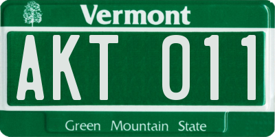 VT license plate AKT011