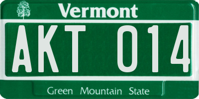 VT license plate AKT014