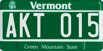 VT license plate AKT015