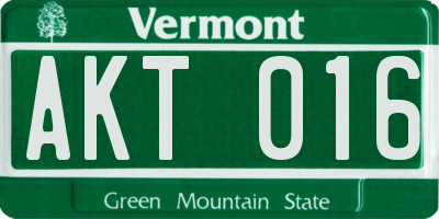 VT license plate AKT016