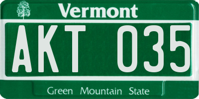 VT license plate AKT035
