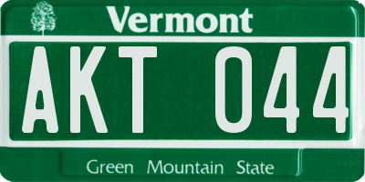 VT license plate AKT044