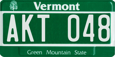 VT license plate AKT048