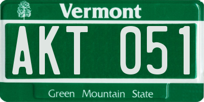 VT license plate AKT051