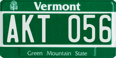 VT license plate AKT056