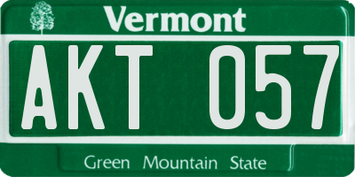 VT license plate AKT057