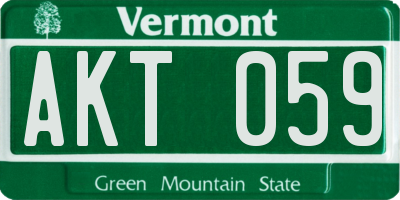 VT license plate AKT059