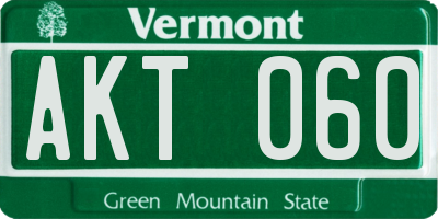 VT license plate AKT060