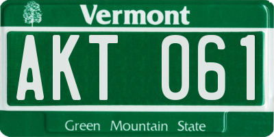 VT license plate AKT061
