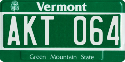 VT license plate AKT064