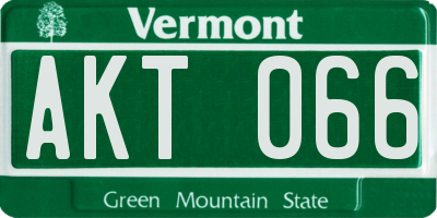 VT license plate AKT066