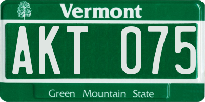 VT license plate AKT075