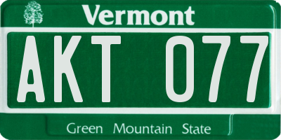VT license plate AKT077