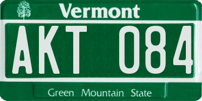 VT license plate AKT084