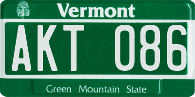 VT license plate AKT086