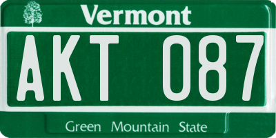 VT license plate AKT087