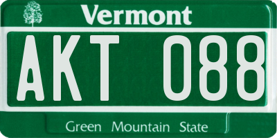 VT license plate AKT088