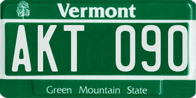 VT license plate AKT090