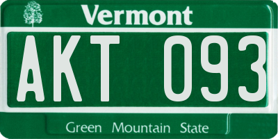 VT license plate AKT093