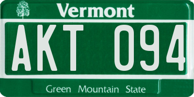 VT license plate AKT094