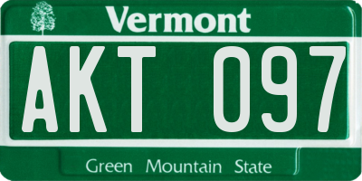 VT license plate AKT097