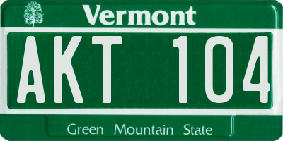 VT license plate AKT104
