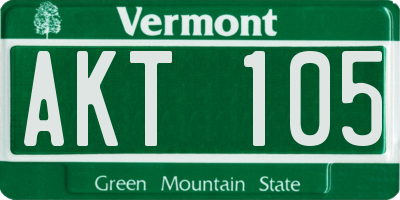 VT license plate AKT105