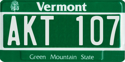 VT license plate AKT107