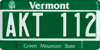 VT license plate AKT112